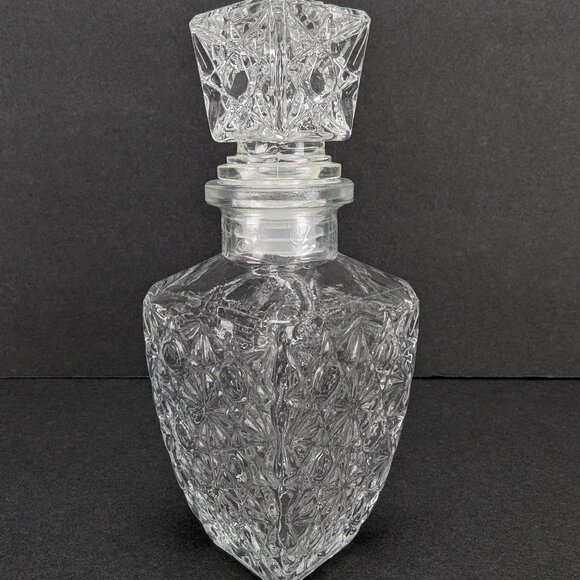Vintage Miniature Clear Glass Decanter Barware 7" with Stopper Home Bar Decor - Picture 1 of 11